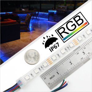 5m RGB LED Strip Light - Color Changing LED Tape Light - 12V/24V - Outdoor IP67 Waterproof