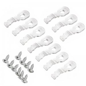 8mm COB LED Strip Light Mounting Clips With Screws - 10 Pack