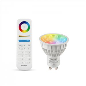 GU10 MiLight RGB+Tunable White LED Light Bulb - Hubless - RF Remote Optional -4-Watt (40-Watt Equivalent)