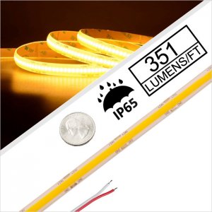 5m White COB/FOB LED Strip Light - High Density Waterproof LED Tape Light - 24V - IP65