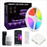 Christmas WIFI Smart RGB LED Strip Light Kit - 5m LED Tape Light - Alexa/Google Assistant Compatible WiFi Controller