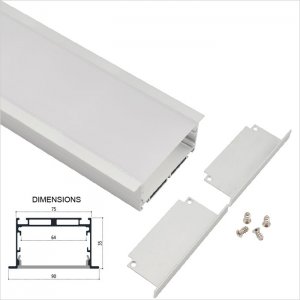 90x35mm Recessed Extrusions LED Strip Channel - Universal - LE9035 Series