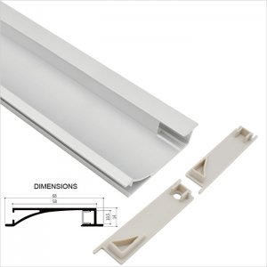 14x68mm Recessed/Flush Wall Mount LED Strip Channel for Cove or Accent Lighting - Aisle - LG1468 Series