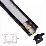 C010-1B3B Series 17.5x14.5mm LED Strip Channel - Black/White Color Recessed Aluminum LED Profile housing for LED Strip
