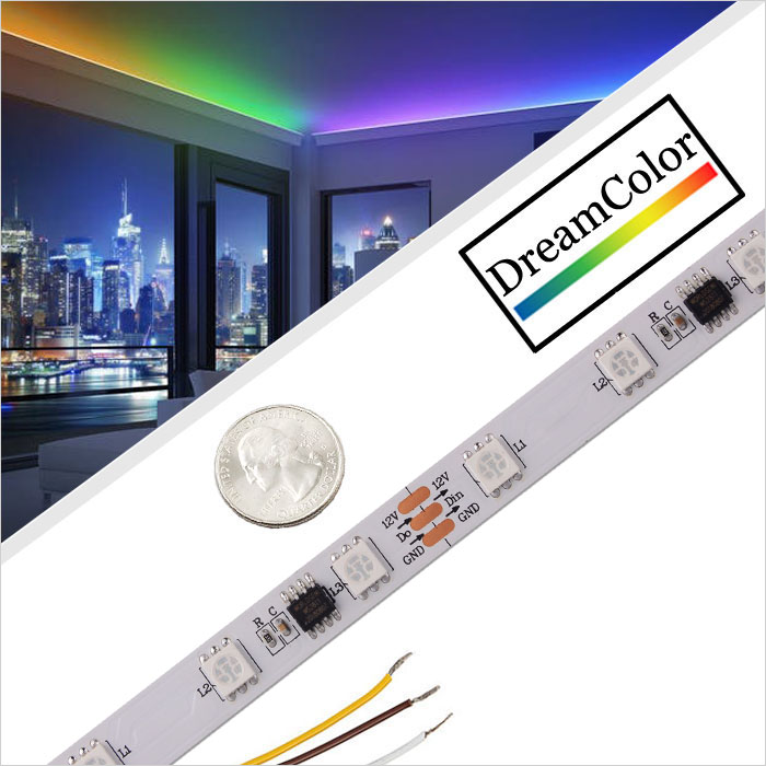 Waterproof 12V WS2811 RGB Color Chasing COB LED Strip 1~5m