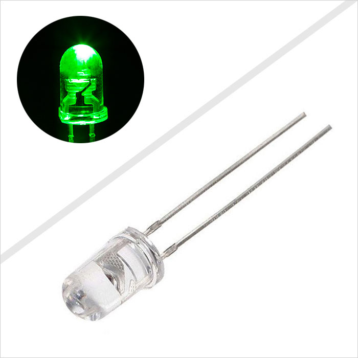 5mm Green LED 525 nm T1 3 4 LED w 8 Degree Viewing Angle RL5 G13009 C Through Hole LEDs