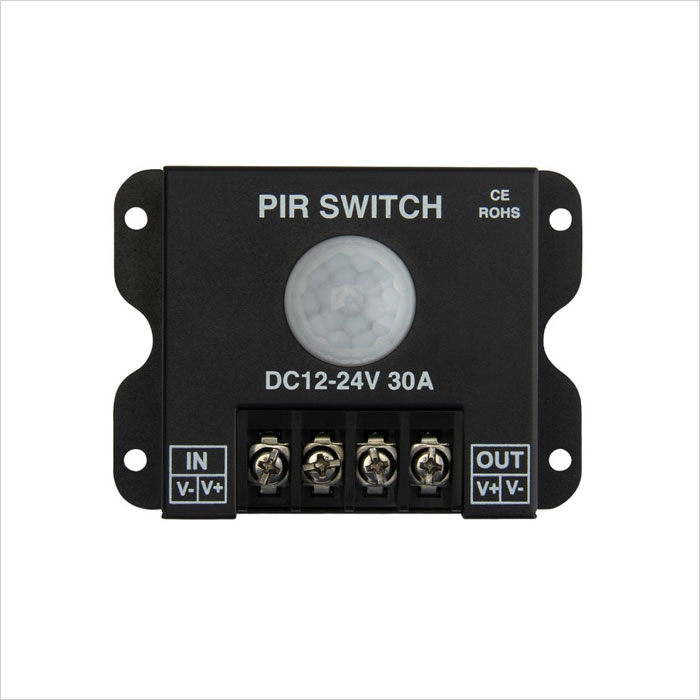 PIR Motion Sensor Switch - 12-24 VDC - 30 Amps, PIR-30A-B