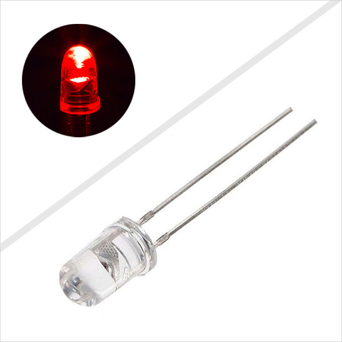 T-1 3/4 Dual Pin 5mm LED Super Bright Red - Z-221R/250