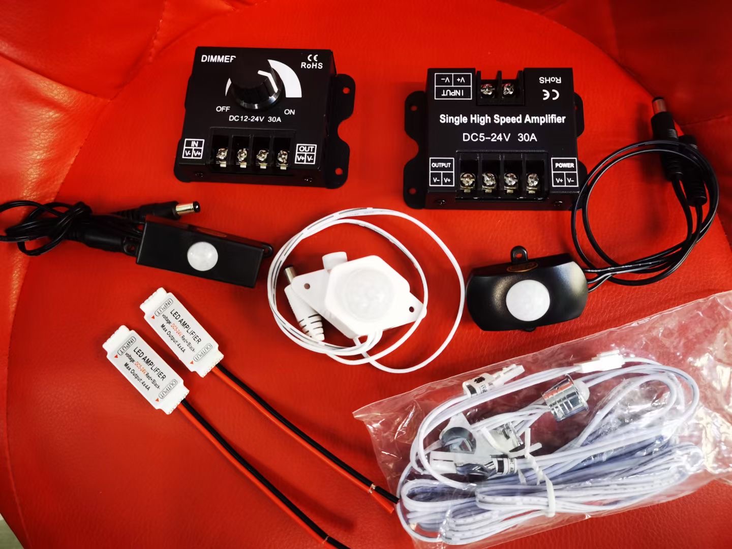 Single Color Mini LED Controller with Dynamic Modes - RF Remote - DC5V ~24V, MCBRF-12A